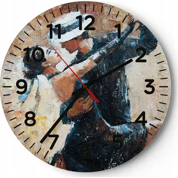 Hodiny Nástěnné hodiny do obýváku 40x40 Abstrakce Kulatý Skleněné hodiny Loft Tiché