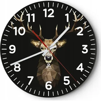 Hodiny Nástěnné hodiny do obýváku 40x40 Zvířata Kulatý Skleněné hodiny Loft Tiché