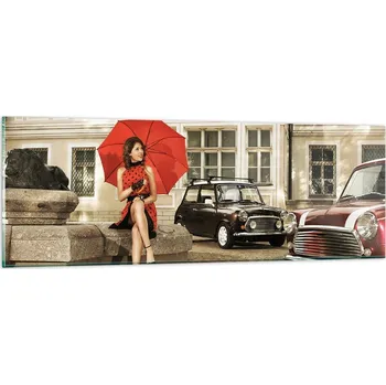 Obraz Obraz na skle do obýváku ložnice 90x30 žena foto obrazy na zeď sklo