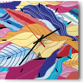 Hodiny Velké nástěnné hodiny 40x40 Abstrakce Skleněné tiché hodiny