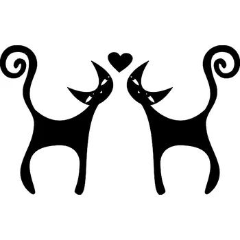 Samolepící dekorace Samolepka na zeď Drukant kočky 31x50 cm černá