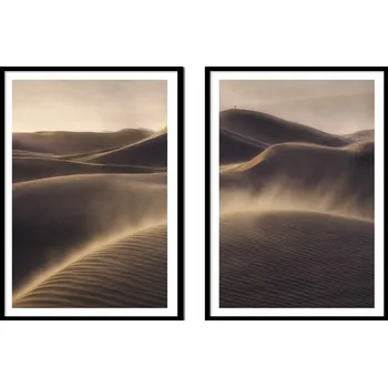 Obraz OBRAZ PLAKÁTY V RÁMU 53x73cm Dyptych Sada 2 obrazů Poušť Boho P2169