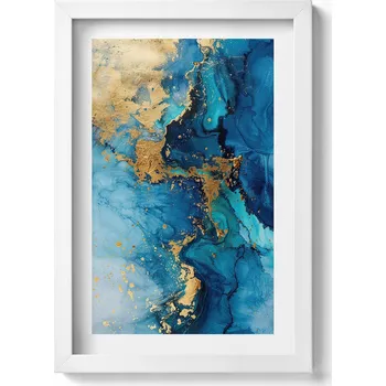 Obraz Ozdobný nástěnný obraz s grafikou v bílém rámu Glamour Abstrakce 20x30 cm