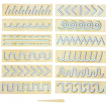 Obraz Grafomotorické tabulky, Montessori šablony – učení psaní