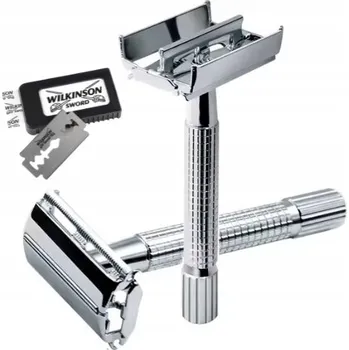 Holicí strojek Deni Carte motýlkový na žiletky s dvojitým ostřím, stříbrný