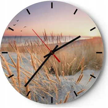 Hodiny Velké nástěnné hodiny na zeď 40x40 Krajiny Skleněné hodiny Kulatý Tiché