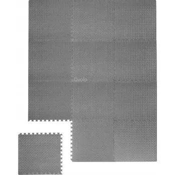 Zátěžová podložka GUMOVÁ PODLAHA PUZZLE do posilovny ochranná podložka pod stroje šedá 1,8x2,4m
