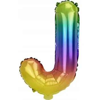 Balónek Písmeno J Barevný fóliový balónek Duhová písmena Abeceda 40 cm