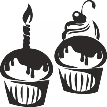 Samolepící dekorace Samolepka na zeď Drukant Cupcakes 50 x 50 cm černá
