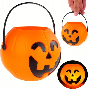 Party dekorace KBELÍK SVÍTÍCÍ NA SLADKOSTI BONBÓNY DÝNĚ HALLOWEEN LED RGB