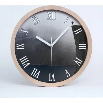 Hodiny Tichá nástěnná dřevěná hodina Norský útes fi 30 cm
