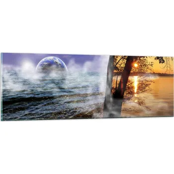 Obraz Obraz na skle do obýváku ložnice 90x30 motiv příroda obrazy na zeď sklo