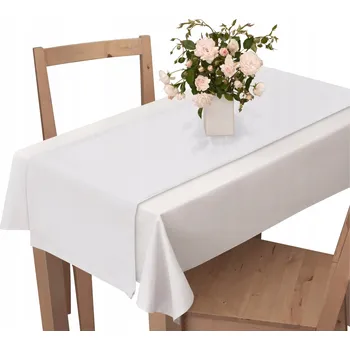 ubrus BĚHOUN NA STŮL 40x120 CM DEKORAČNÍ HLADKÝ BÍLÝ ELEGANTNÍ BÍLÁ