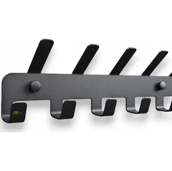 Věšák Nástěnný věšák na oblečení, klíče, ručníky, se 17 háčky LOFT, černý.