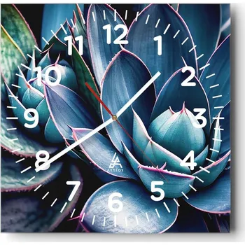 Hodiny Nástěnné hodiny do obýváku 40x40 Květiny Tichý chod Skleněné hodiny