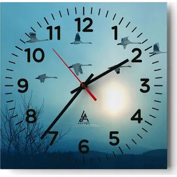 Hodiny Nástěnné hodiny do obýváku 40x40 Krajina Bezhluczne Skleněné hodiny Tiché