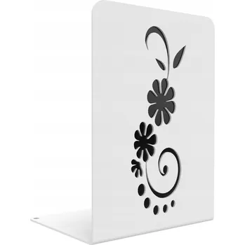 Obraz Podpěrka na knihy - KVĚTINY - bílá