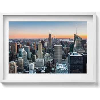 Obraz Obraz v bílém rámu na zeď Pohled na architekturu New Yorku 70x50 cm