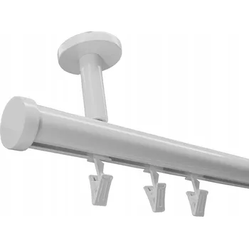 GARNÝŽ LIŠTOVÝ STROPNÍ HLINÍKOVÝ 28 mm BÍLÝ 150 cm vč. žabek