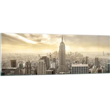 Obraz Obraz na skle do obýváku ložnice 90x30 město foto obrazy na zeď sklo