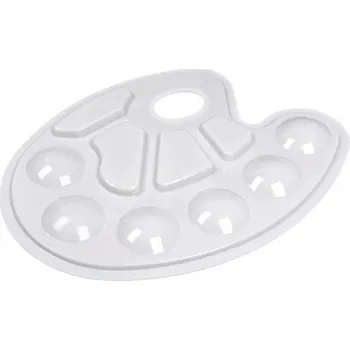 Paleta na barvy MALÍŘSKÁ PALETA VELKÁ NA BARVY MÍCHACÍ PODNOS BÍLÁ PLASTOVÁ