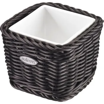 Saleen, porcelánová miska s košíkem, černá
