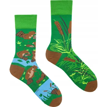 Pánské ponožky Spox Sox Ponožky Bobři zelené, velikost 40-43