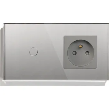 vypínač JEDNODUCHÝ DOTYKOVÝ SPÍNAČ 1K SE ZÁSUVKOU SKLO