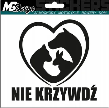 Samolepicí dekorace na vozidlo Samolepka "Ubližuješ zvířatům" na auto 20x18 cm