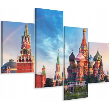 Obraz Obraz 4dílný RUSKO Moskva Panorama 3D 120x75