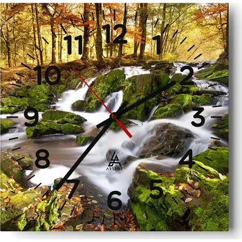 Hodiny Nástěnné hodiny do obýváku 40x40 Krajina Bezhluczne Skleněné hodiny Tiché