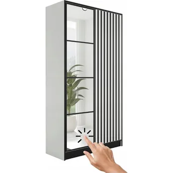 Šatní skříň Skříň dvoudveřová Kier bílá výklopná 104,8 x 205 x 39 cm