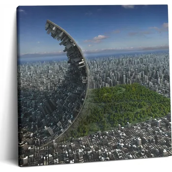 Obraz Obraz Na Plátně Rychlá Montáž do Kanceláře Abstrakce Central Park 60x60 cm