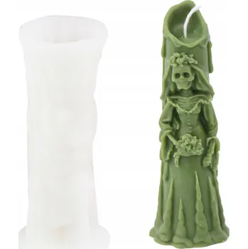 Výroba svíčky Silikonová forma na svíčky, vosk, mýdlo, odlitky ze sádry - KOSTRA NEVĚSTA