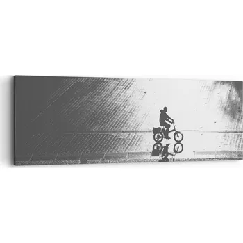 Obraz Obraz na plátně do obýváku ložnice 90x30 cyklista foto obrazy na zeď