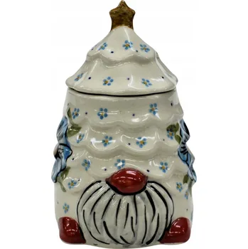 Dóza na potraviny Keramická dóza Gnóm s víkem, keramika Bolesławiec