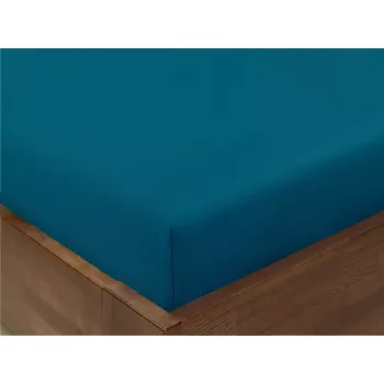 Prostěradlo Bavlněné napínací prostěradlo - petrolejové 90x200