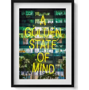 Obraz Dekorativní nástěnný obraz do obýváku kuchyně Žluté neony na budově 50x70 cm