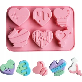 Svíčka Silikonová forma na SVÍČKY Z VOSKU, VONNÉ TARTY, MÝDLA, SÁDROVÉ ODLIITKY - SRDCE, VALENTÝN