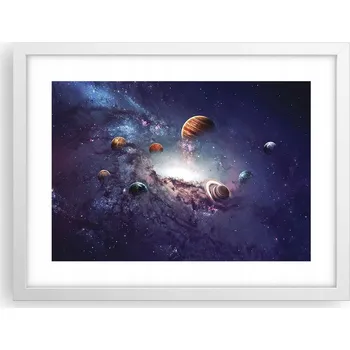Obraz Obraz plakát v bílém rámu do obýváku 40x30 kosmos foto plakáty na zeď