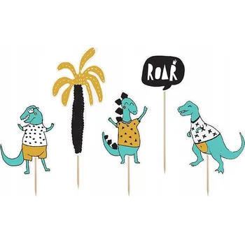 Party dekorace OZDOBY NA DORT K NAROZENINÁM DINOSAUŘI 5 KS