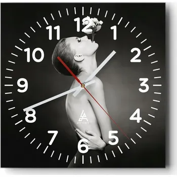 Hodiny Kuchyňské nástěnné hodiny 30x30 Skleněné hodiny do obýváku Moderní tiché