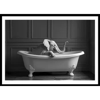 Obraz OBRAZ PLAKÁT V RÁMU do Koupelny WC Toalety vtipný slon vana P2536_33x43