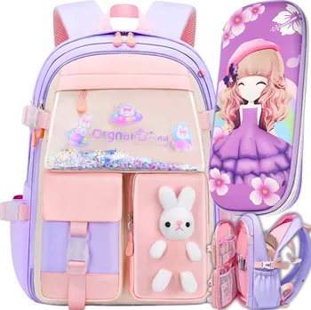 Školní batoh ŠKOLNÍ BATOH ŠKOLNÍ TAŠKA PRO DÍVKU 1.-3. TŘÍDA VÍCEKOMOROVÝ DO ŠKOLY