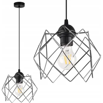 ZÁVĚSNÉ STROPNÍ SVÍTIDLO LUSTR LOFT ČERNÝ STŘÍBRNÝ DO KUCHYNĚ KOUPELNY E27