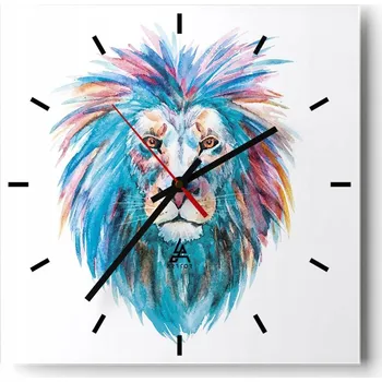 Hodiny Velké nástěnné hodiny 40x40 cm Zvířata Skleněné tiché hodiny