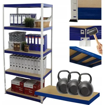 Dílenský regál Kovový regál skladový stojan HELIOS 213x75x60cm 5 polic x 350kg, kombinovatelný