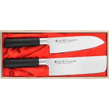 Kuchyňský nůž Satake Saku PP Sada 2 nožů Santoku 17 cm a Nakiri 16 cm