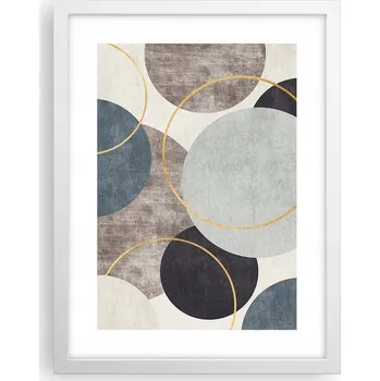 Obraz Obraz plakát v bílém rámu do obýváku 30x40 kruhy foto plakáty na zeď
