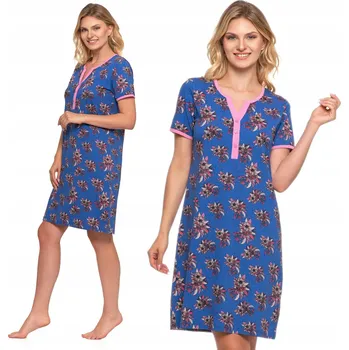 Dámské pyžamo KOŠILE NOČNÍ krátkým rukávem, dámská květinová Dárek krásný MORAJ XXL